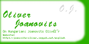 oliver joanovits business card